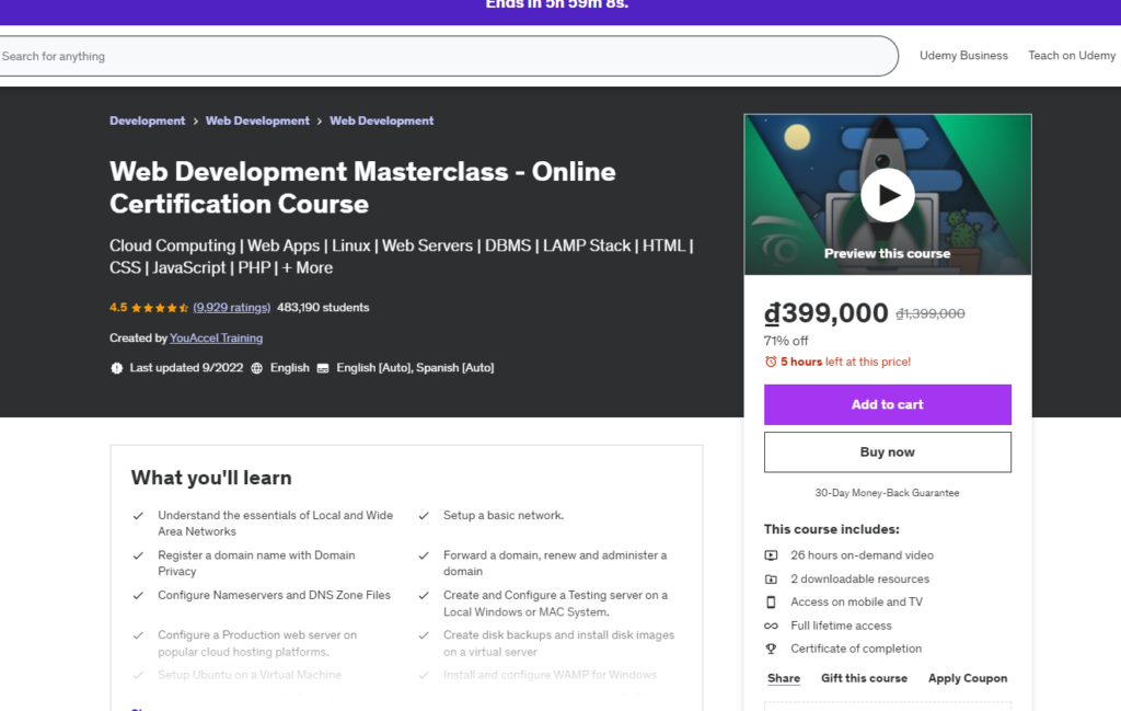 Web Development Masterclass - Online Certification Course