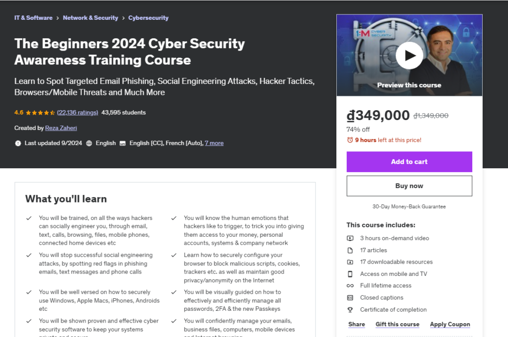 The Beginners 2024 Cyber Security Awareness Training Course
