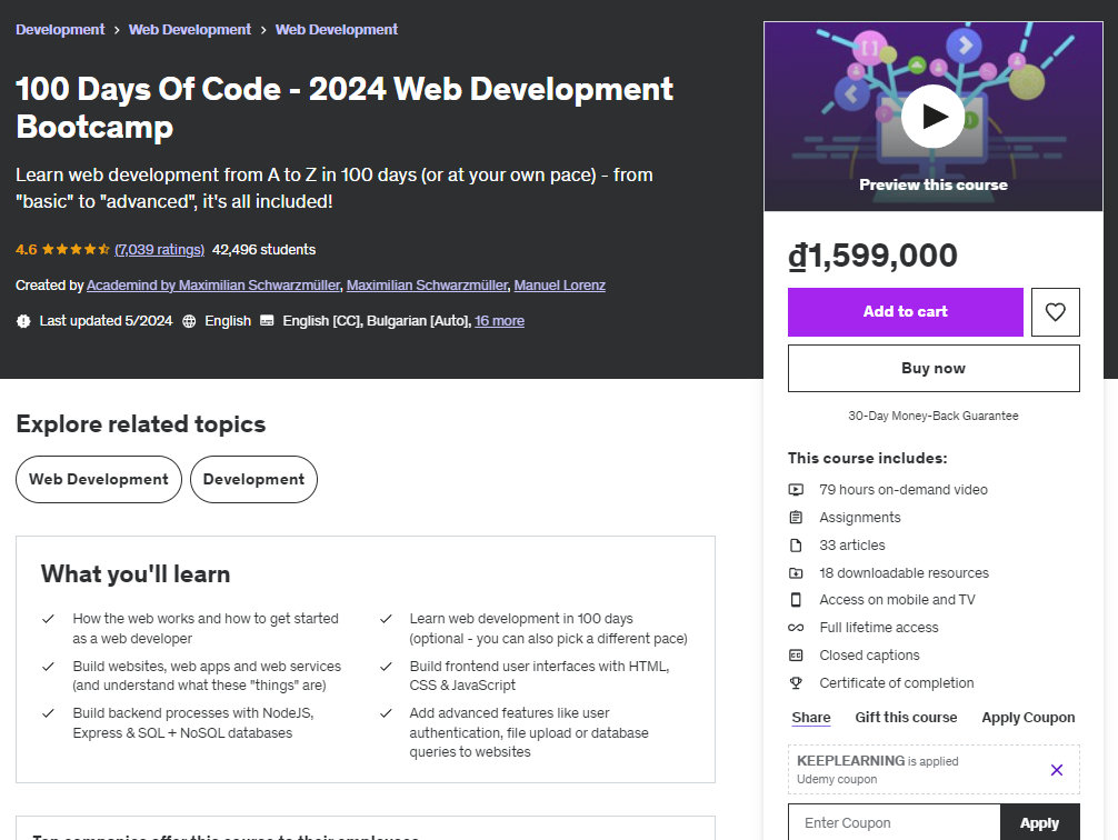 100 Days Of Code - 2024 Web Development Bootcamp