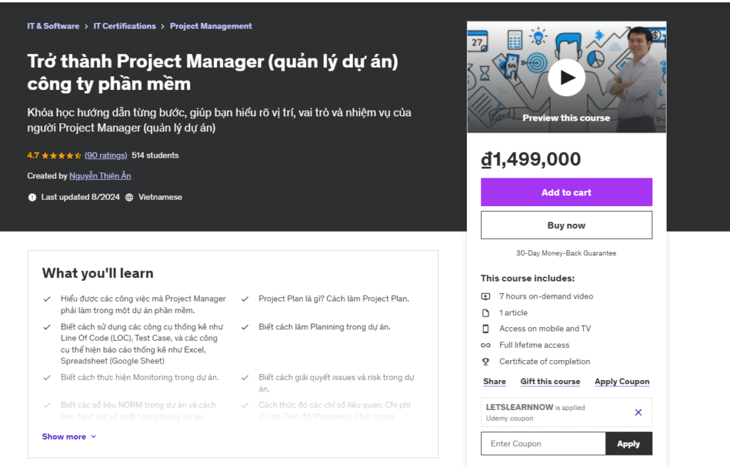 Trở thành Project Manager (quản lý dự án) công ty phần mềm