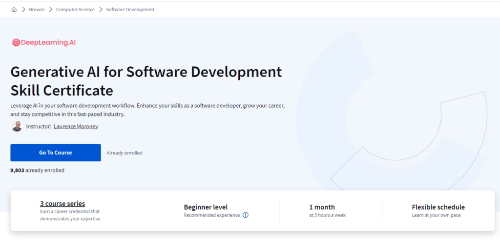 Generative AI for Software Development Skill Certificate