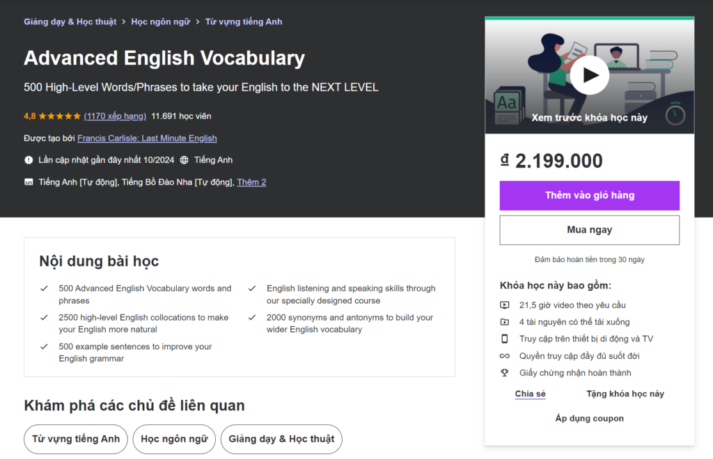 Advanced English Vocabulary