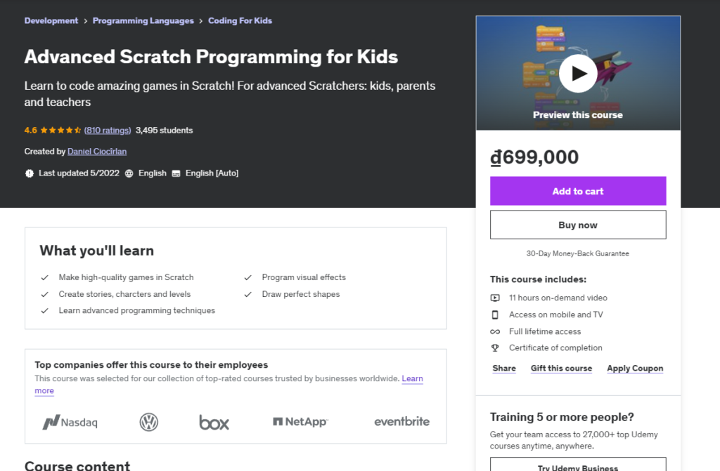 Advanced Scratch Programming for Kids