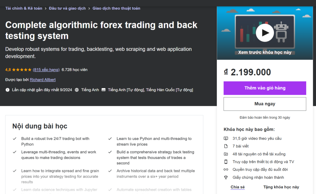 algorithmic forex trading