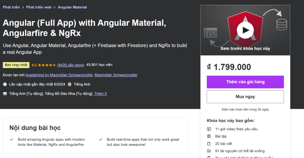 Angular Full App with Angular Material, Angularfire & NgRx