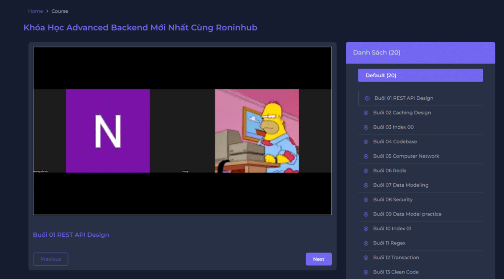Khóa Học Advanced Backend Mới Nhất Cùng Roninhub