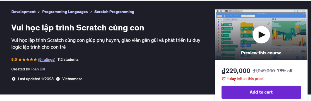 Vui học lập trình Scratch cùng con Vui học lập trình Scratch cùng con