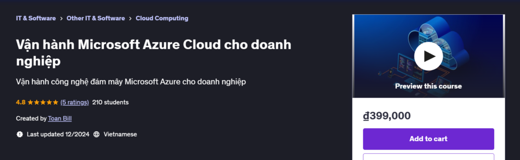 Vận hành Microsoft Azure Cloud cho doanh nghiệp