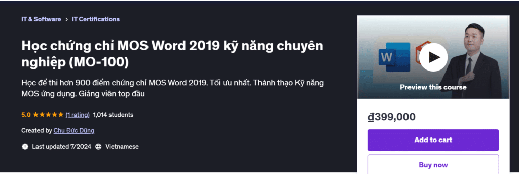 Học chứng chỉ MOS Word 2019 kỹ năng chuyên nghiệp (MO-100) image 29