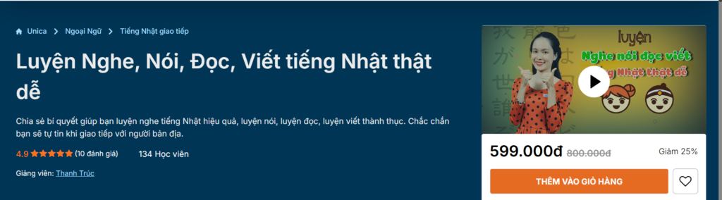 Luyện Nghe, Nói, Đọc, Viết tiếng Nhật thật dễ