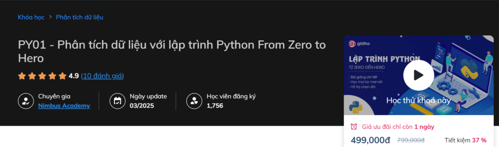 PY01 - Phân tích dữ liệu với lập trình Python From Zero to Hero image 38