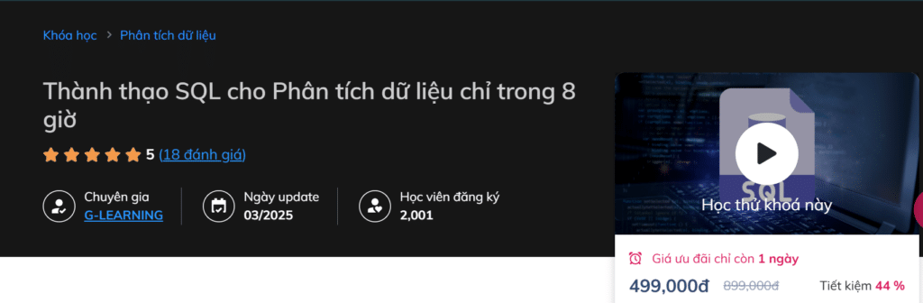 Thành thạo SQL cho Phân tích dữ liệu chỉ trong 8 giờ image 41
