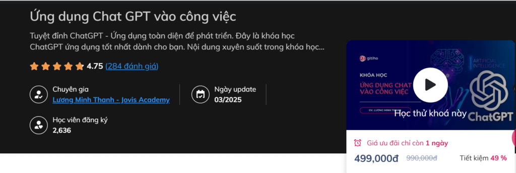 Ứng dụng Chat GPT vào công việc Ứng dụng Chat GPT vào công việc