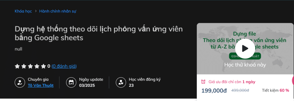 Dựng hệ thống theo dõi lịch phỏng vấn ứng viên bằng Google sheets Dựng hệ thống theo dõi lịch phỏng vấn ứng viên bằng Google sheets
