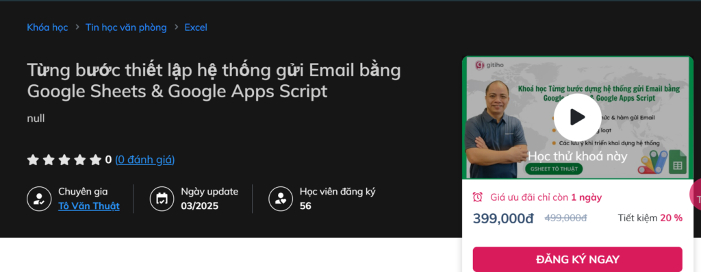 Từng bước thiết lập hệ thống gửi Email bằng Google Sheets & Google Apps Script Từng bước thiết lập hệ thống gửi Email bằng Google Sheets & Google Apps Script