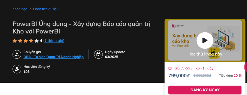 PowerBI Ứng dụng - Xây dựng Báo cáo quản trị Kho với PowerBI PowerBI Ứng dụng - Xây dựng Báo cáo quản trị Kho với PowerBI