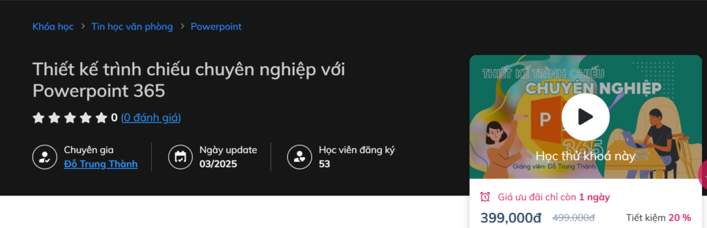 Thiết kế trình chiếu chuyên nghiệp với Powerpoint 365 Thiết kế trình chiếu chuyên nghiệp với Powerpoint 365