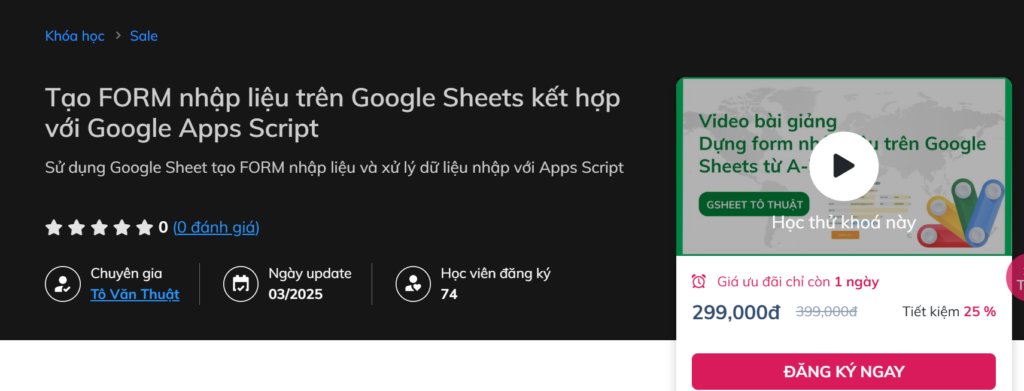 Tạo FORM nhập liệu trên Google Sheets kết hợp với Google Apps Script Tạo FORM nhập liệu trên Google Sheets kết hợp với Google Apps Script