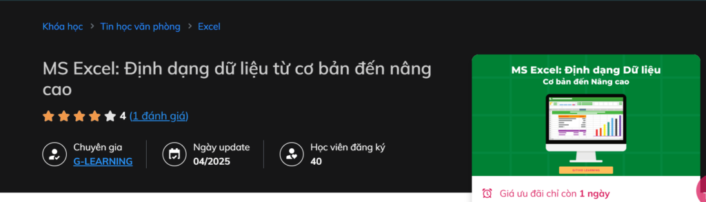 MS Excel Định dạng dữ liệu từ cơ bản đến nâng cao