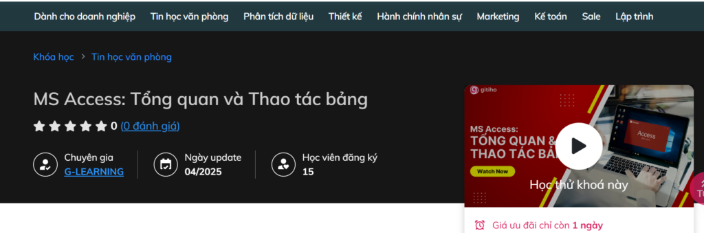  MS Access Tổng quan và Thao tác bảng