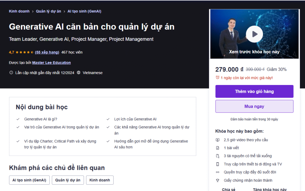 Generative AI căn bản cho quản lý dự án