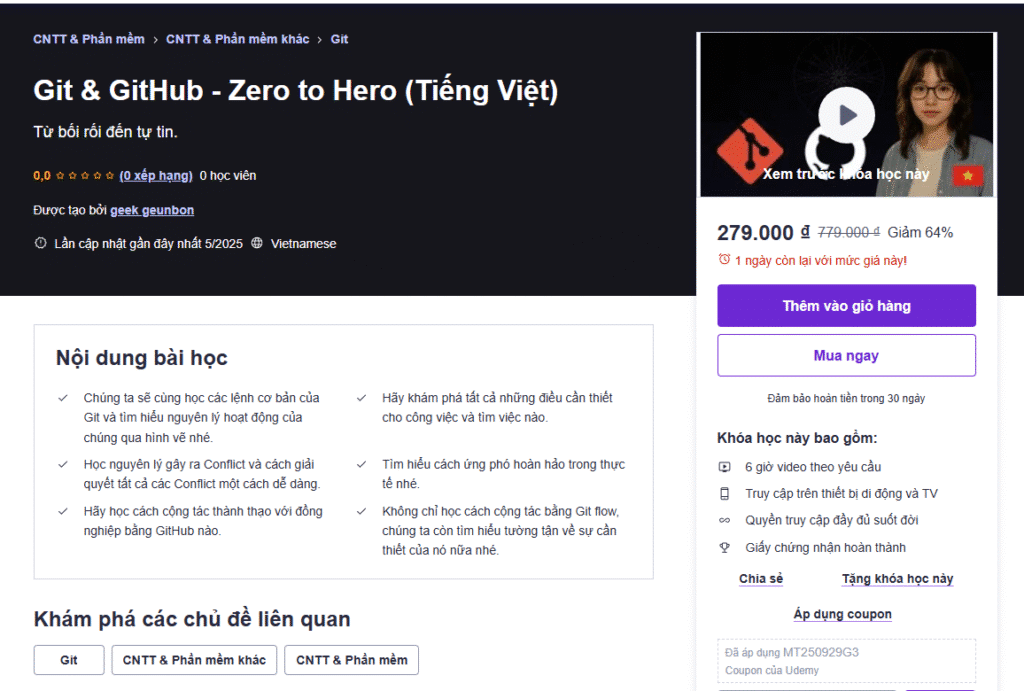 Khóa học Git Và GitHub - Zero to Hero (Tiếng Việt)