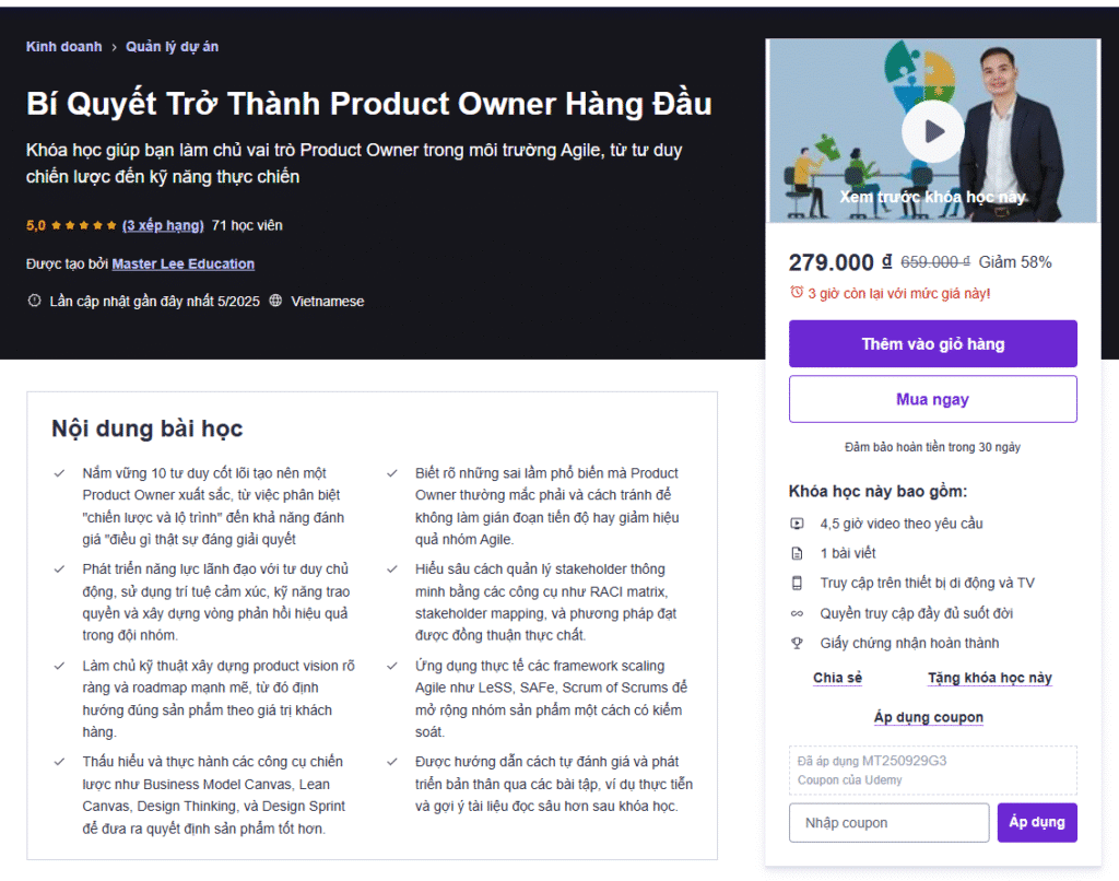Bí Quyết Trở Thành Product Owner Hàng Đầu