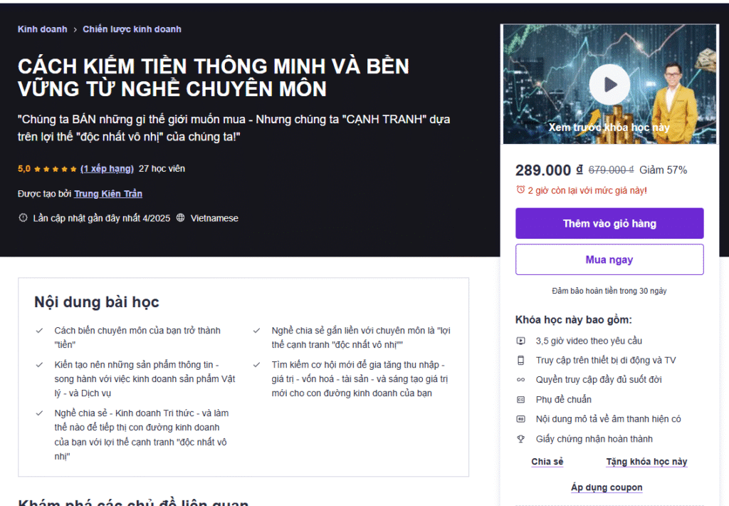 CÁCH KIẾM TIỀN THÔNG MINH VÀ BỀN VỮNG TỪ NGHỀ CHUYÊN MÔN
