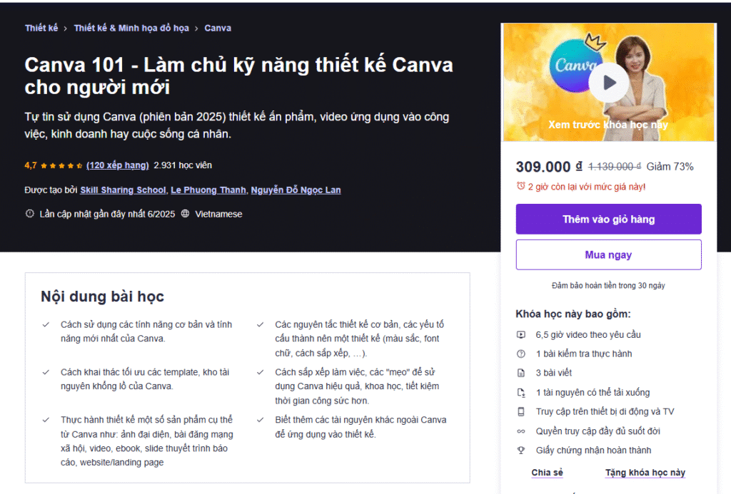 Canva 101 - Làm chủ kỹ năng thiết kế Canva cho người mới