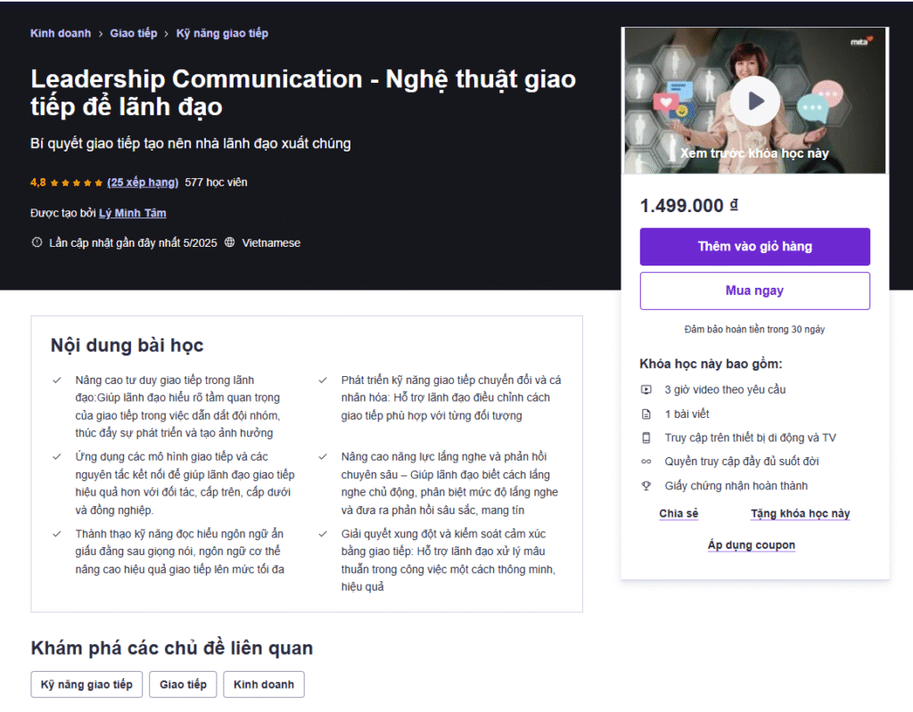 Leadership Communication - Nghệ thuật giao tiếp để lãnh đạo