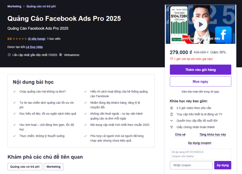 Quảng Cáo Facebook Ads Pro 2025