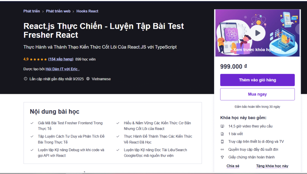 React.js Thực Chiến - Luyện Tập Bài Test Fresher React