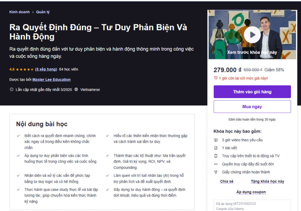 Ra Quyết Định Đúng – Tư Duy Phản Biện Và Hành Động