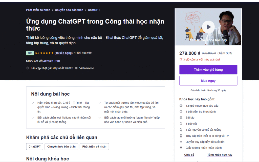 Ứng dụng ChatGPT trong Công thái học nhận thức