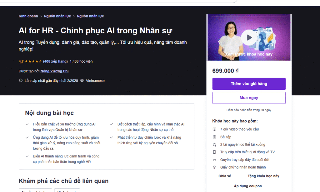 AI for HR - Chinh phục AI trong Nhân sự